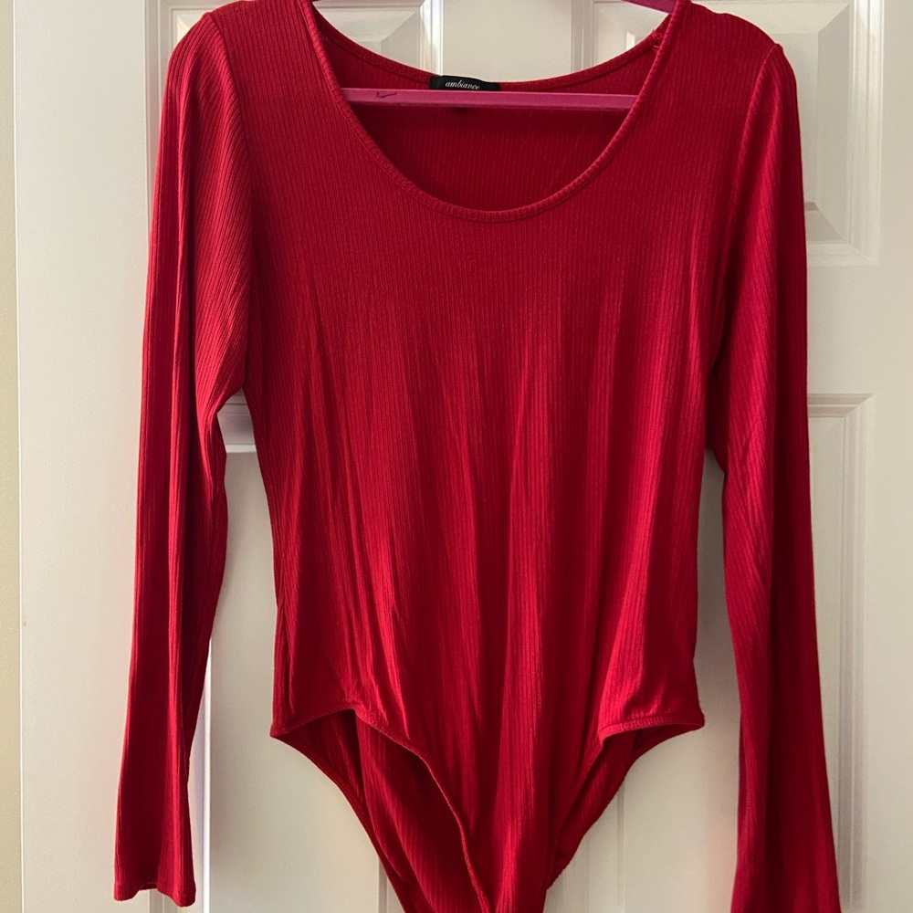 Red long sleeve bodysuit